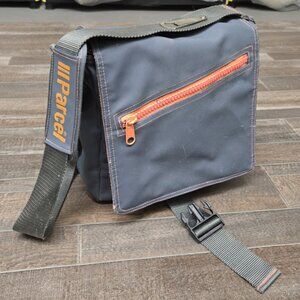 Vintage III Parcel neon Handbag Tote Canvas Messenger Bag Unique Rare 12" X 15"